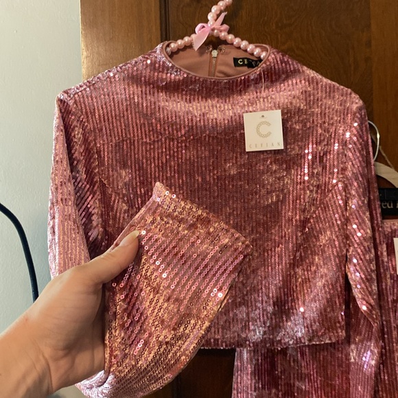 Stunning Cefian sequin and pink velvet 2 piece set 😍😍😍 - Picture 6 of 13